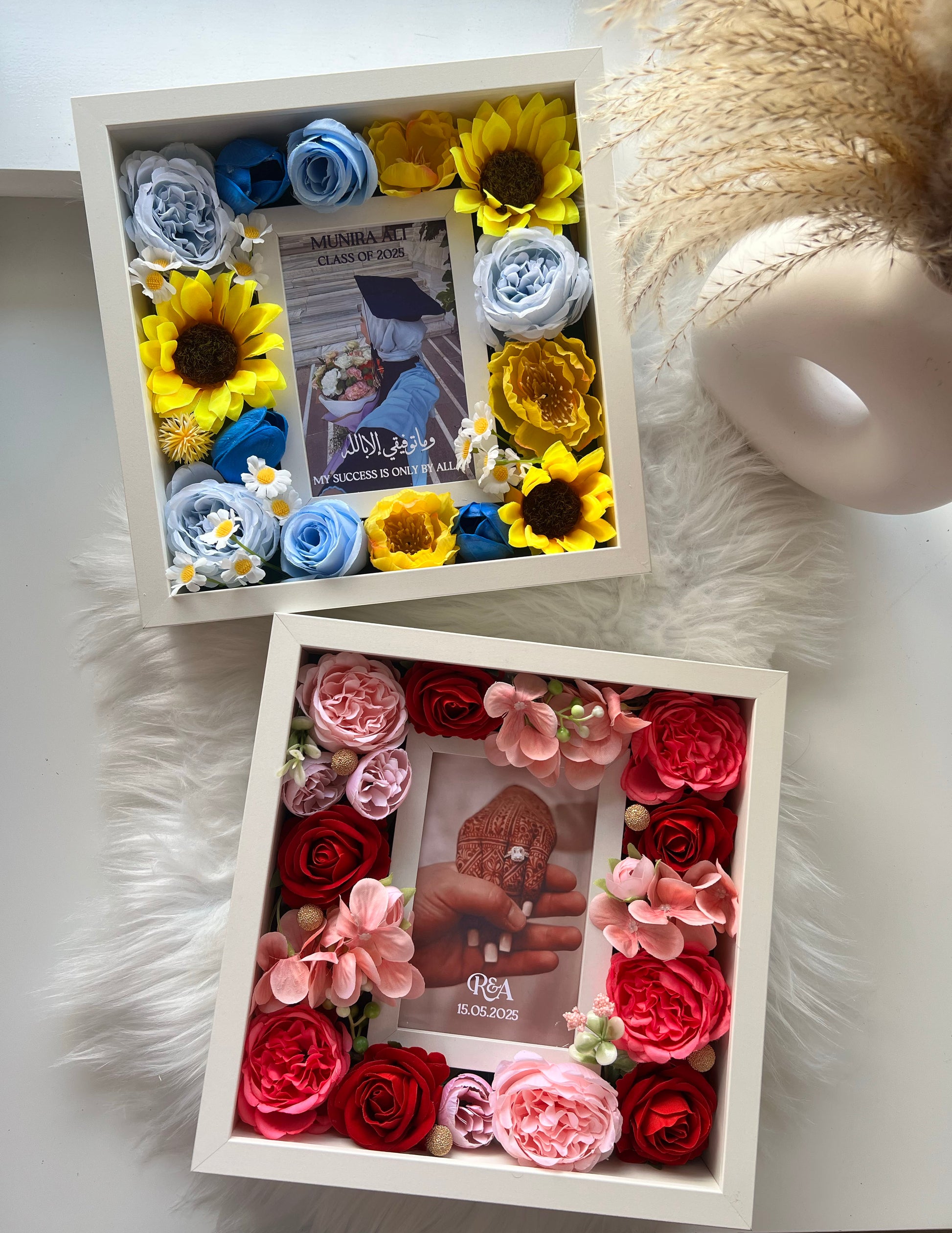 Red & Pink Mix Flower Box Frame