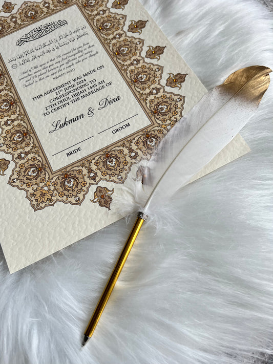 Gold Feather Ball-Point Pen