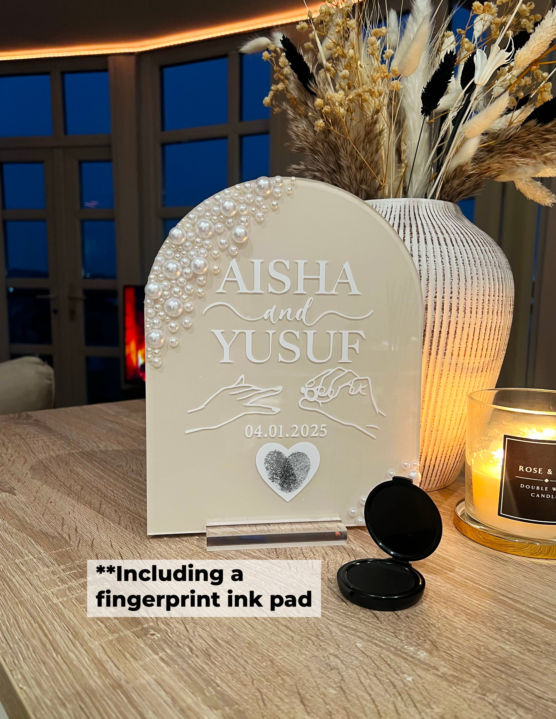 Couple's Eternal Fingerprint Wedding Display