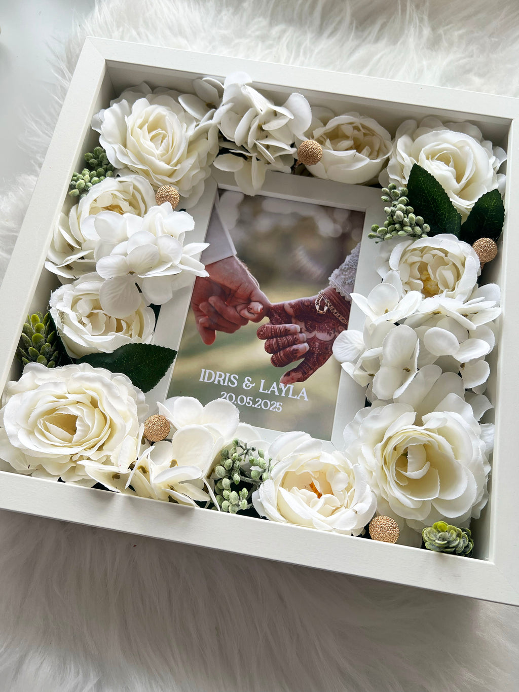 Ivory Elegant Flower Box Frame