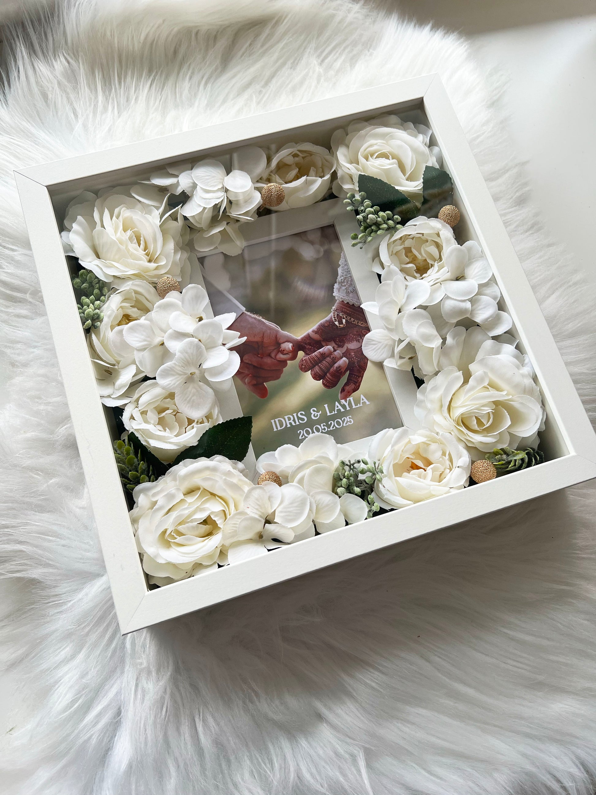 Ivory Elegant Flower Box Frame