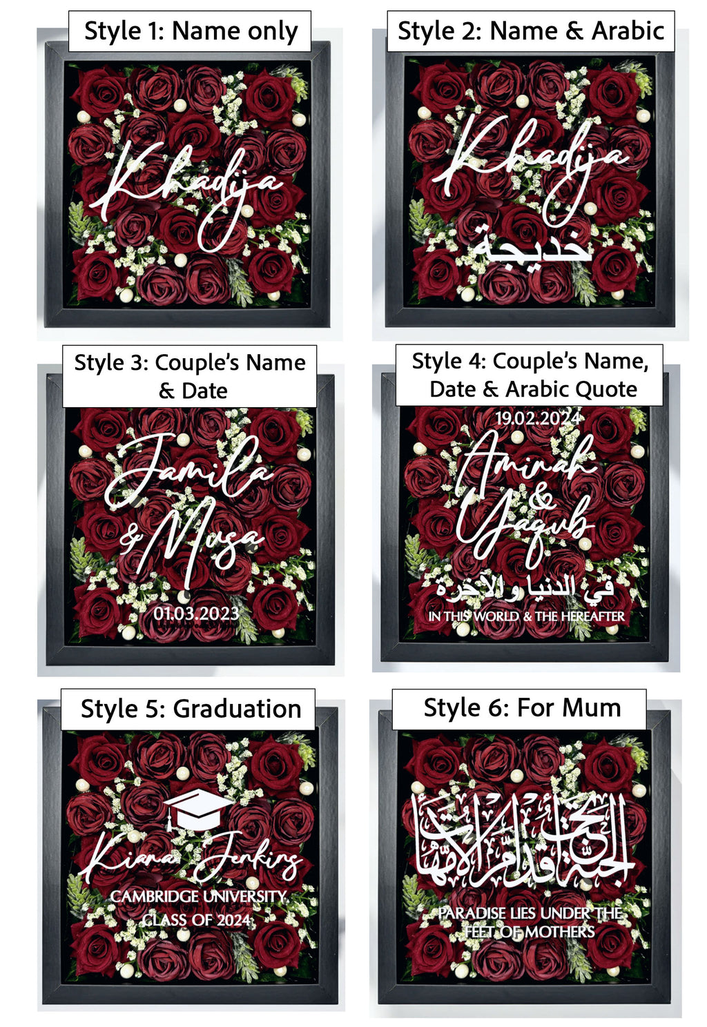 Customise Red Rose Flower Frame