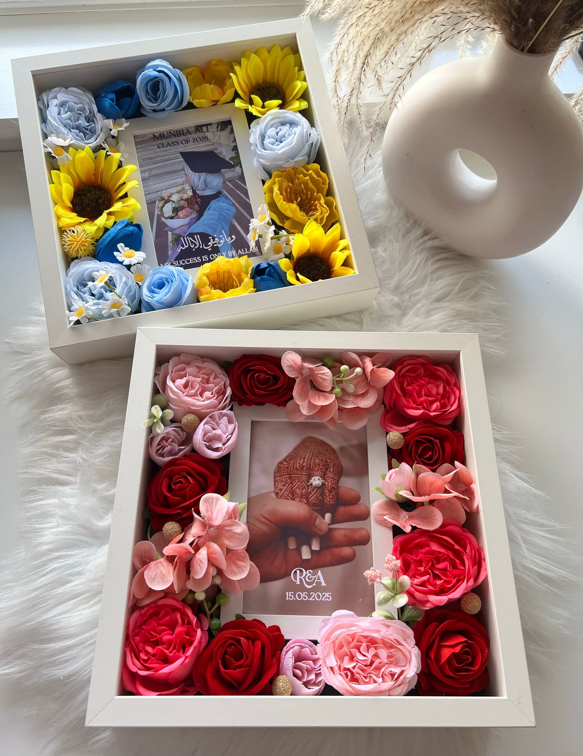Red & Pink Mix Flower Box Frame